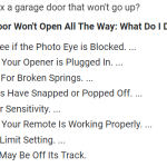 how to fix garage door that wont open