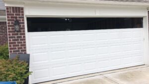 3rd panel installed on a new garage door