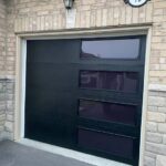 Design garage door with windows black