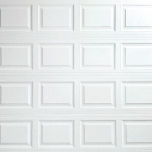 White garage door four panels