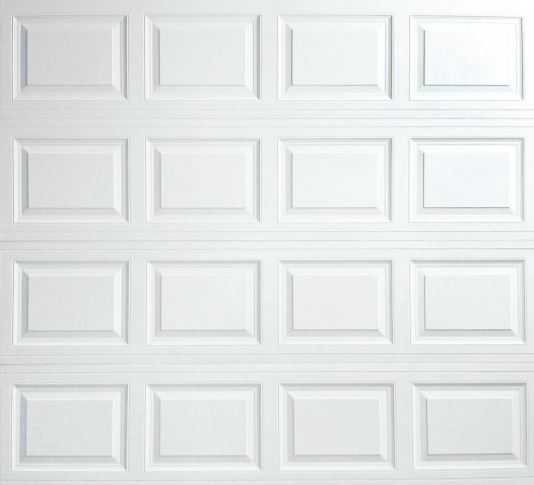 White garage door four panels