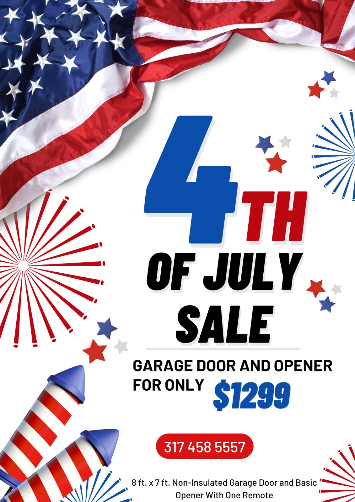 4th of july garage door and opener sale