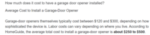 Opener installation cost