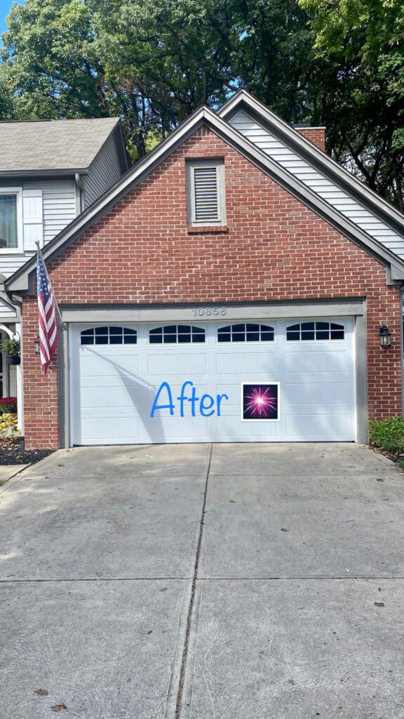 After: new insulated garage door with windows installed by Garage Door Indianapolis