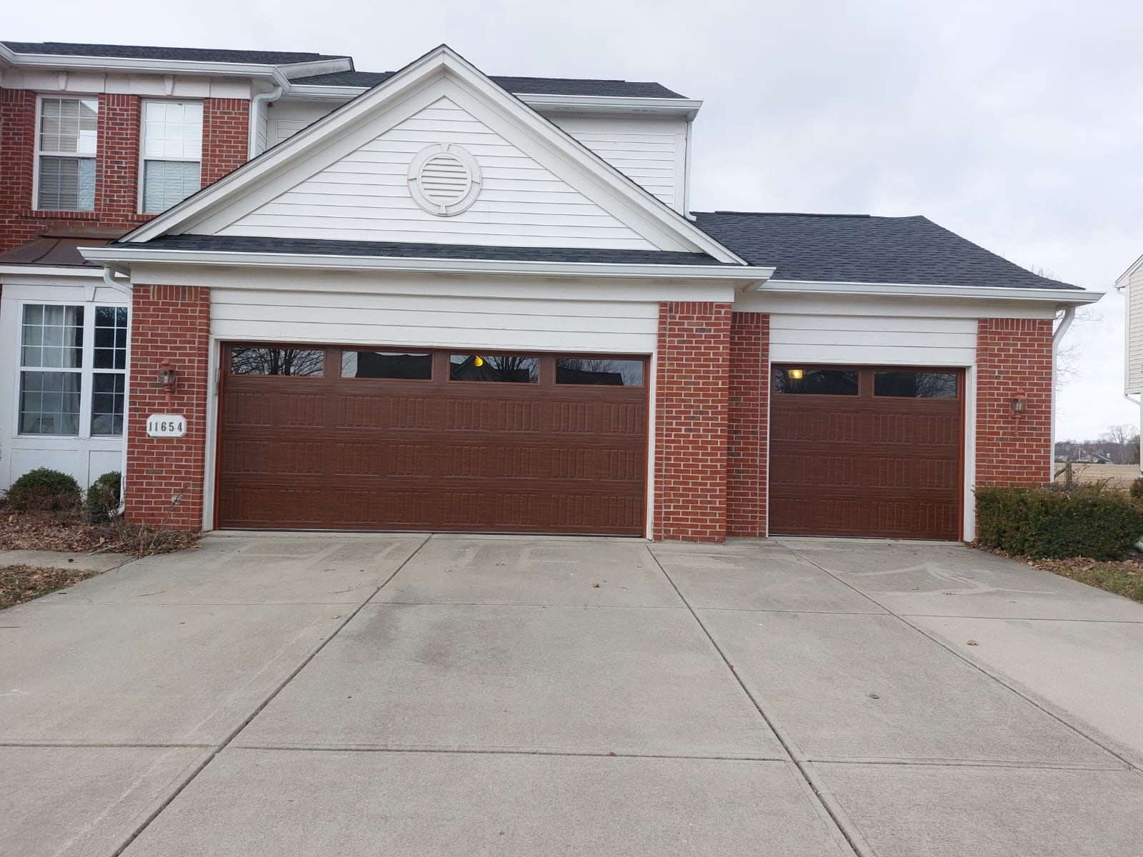 New garage door with windows custom